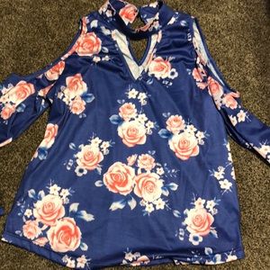 Beautiful Floral cold shoulder blouse