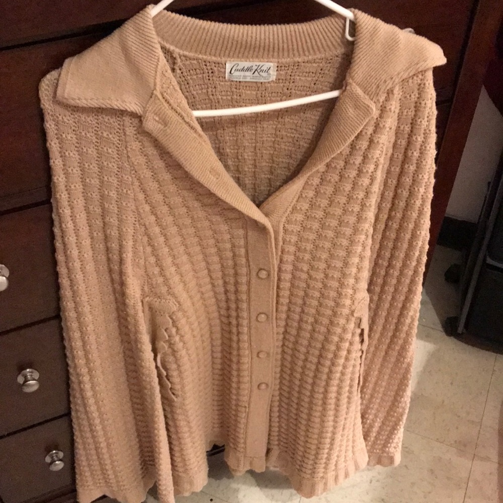 Tan Button Up Sweater