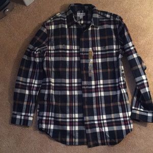 Men’s Carhartt flannel button up shirt.