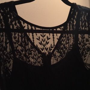 Black lace mini dress
