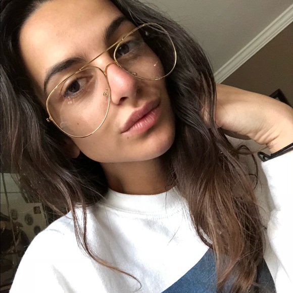 Clear Lens Gold Aviators • Nonprescription - Picture 4 of 5