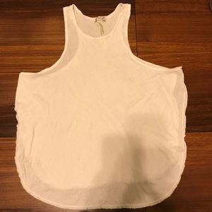 Free People white rubbed flowy tank