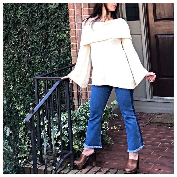 ✨LAST✨Off white cowl neck off the shoulder sweater - Picture 3 of 8