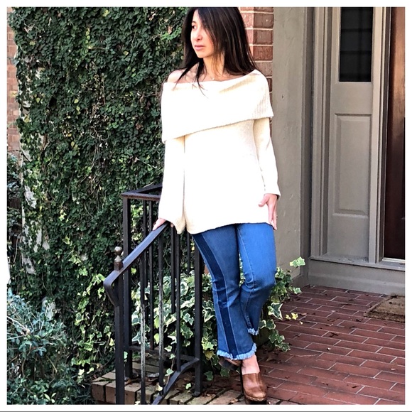 ✨LAST✨Off white cowl neck off the shoulder sweater - Picture 6 of 8