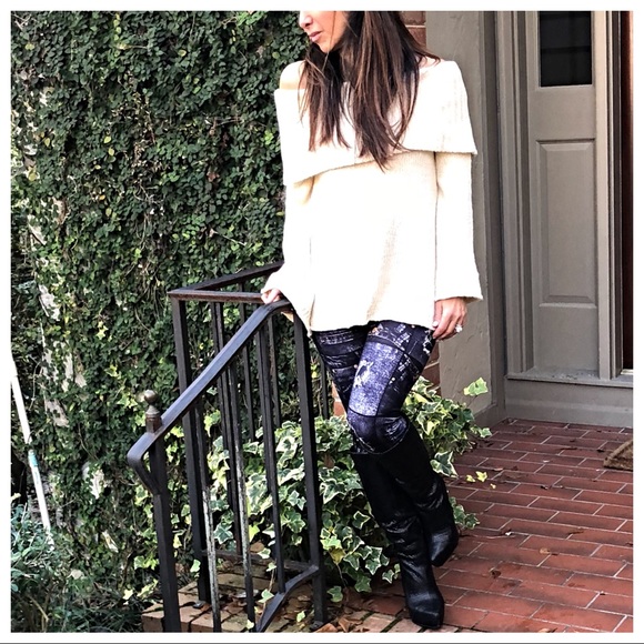 ✨LAST✨Off white cowl neck off the shoulder sweater - Picture 8 of 8