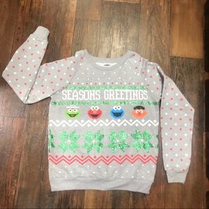 sesame street christmas sweater