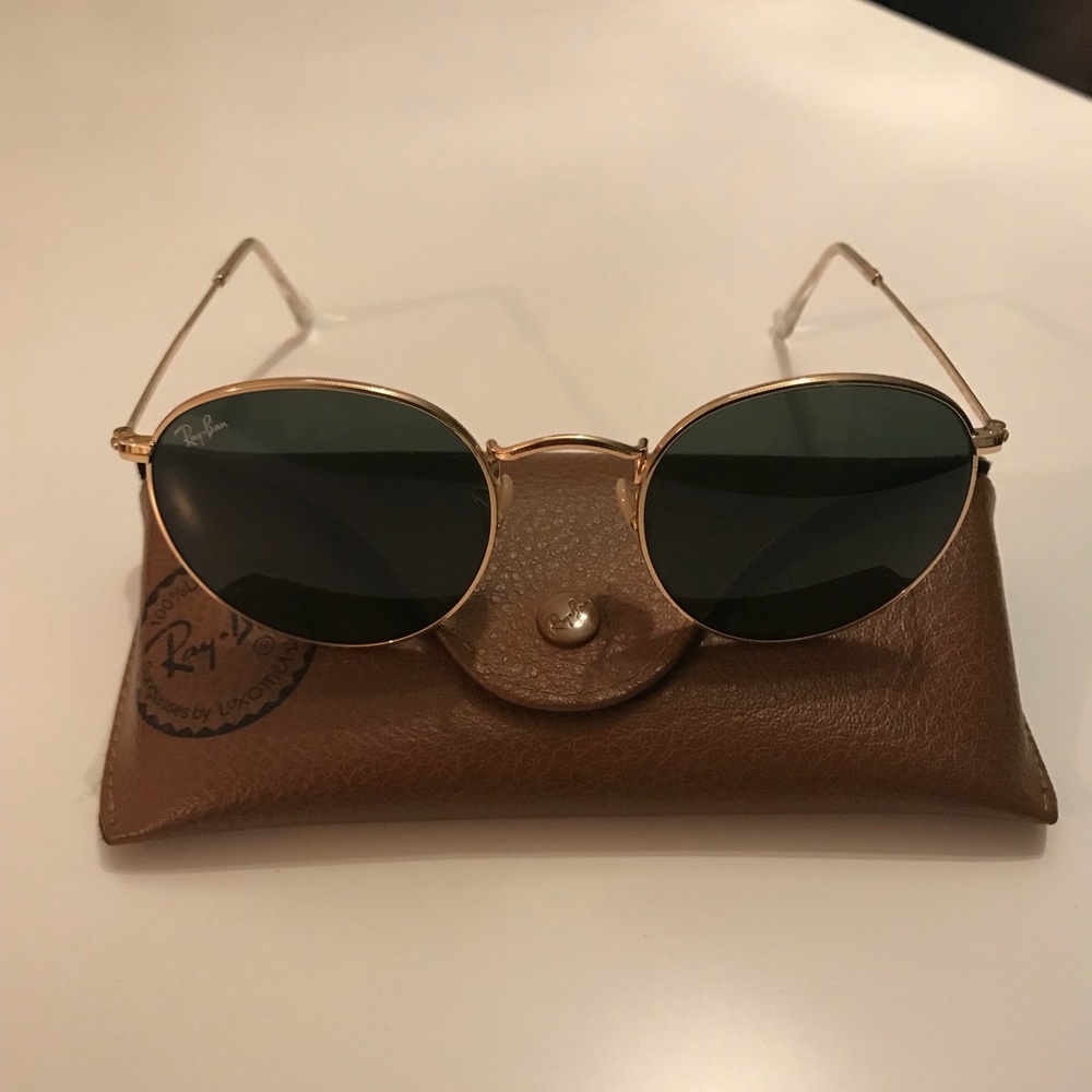 Ray-Ban RB3447 001 50-21 round metal sunnies
