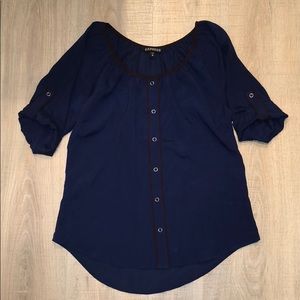 Express cuffed button up blouse
