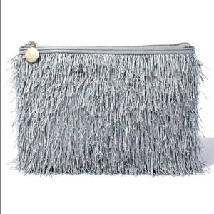 Gray Shag Clutch Purse
