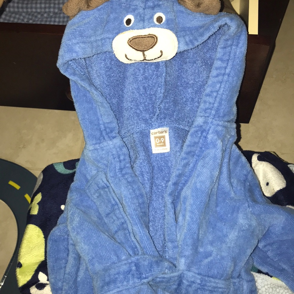 Bear baby boy robe