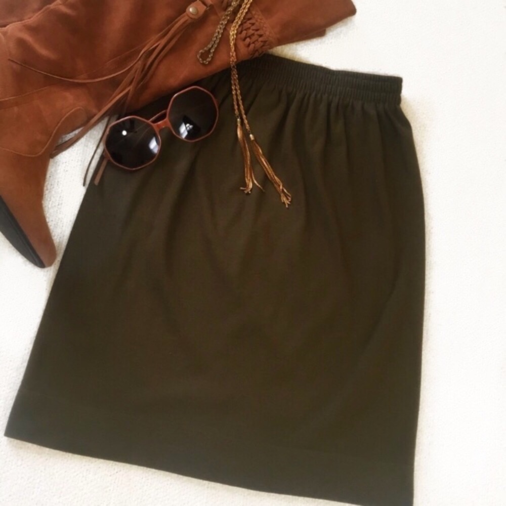 Olive Green Pencil Skirt