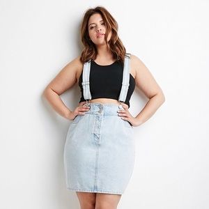 NWOT Forever21 3x Overall Suspender Skirt