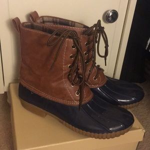 Winter Duck Boots Navy Blue