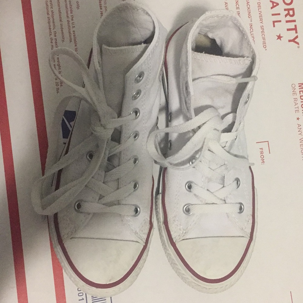 Classic white high top converse