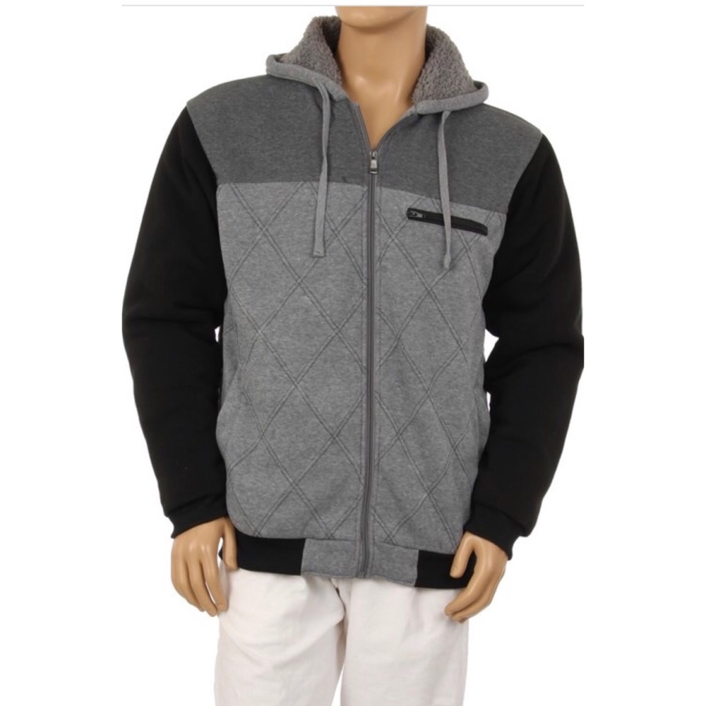 3 Tone Hooded Jacket with Fur Lining