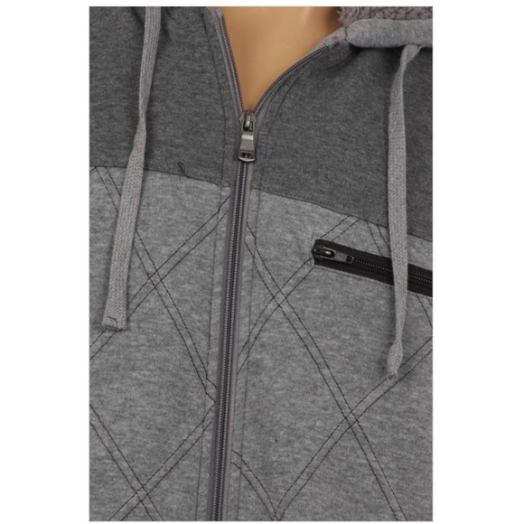 3 Tone Hooded Jacket with Fur Lining - Picture 3 of 3