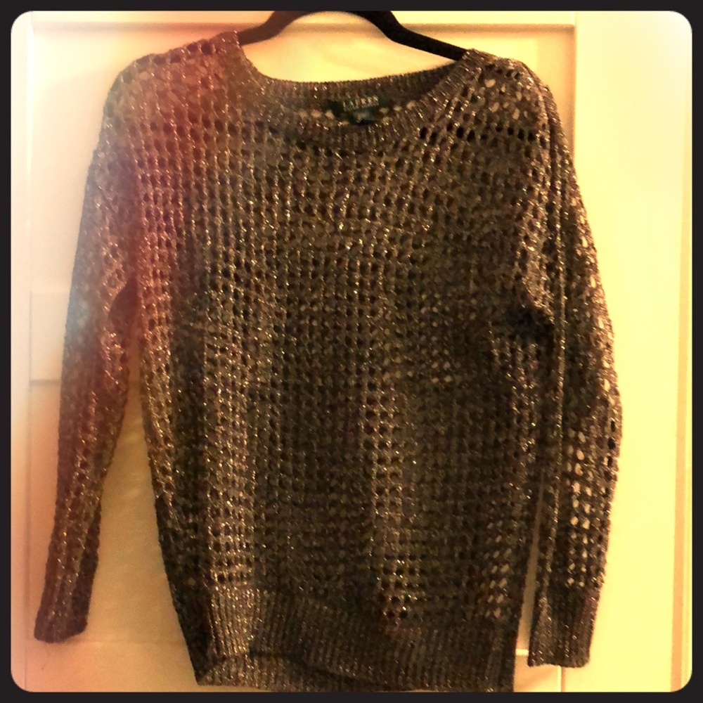 [Lauren Ralph Lauren] metallic open knit sweater