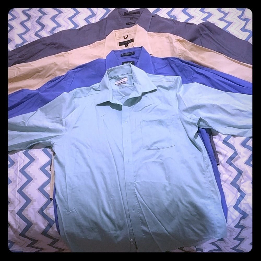 @$5 Bundle 4 Shirts Gray/Yellow/Blue/Light Green