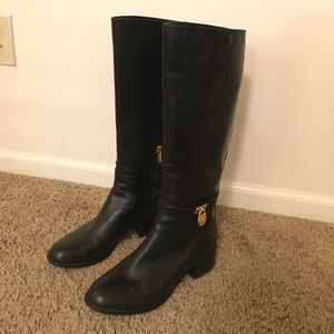 Tall Black leather Michael Kors boots