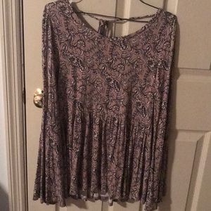 Bell sleeved open back top