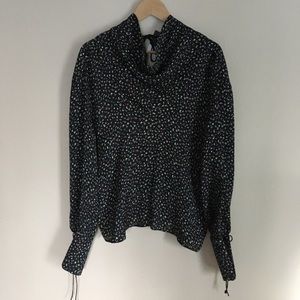 Topshop Floral Blouse With Open Back