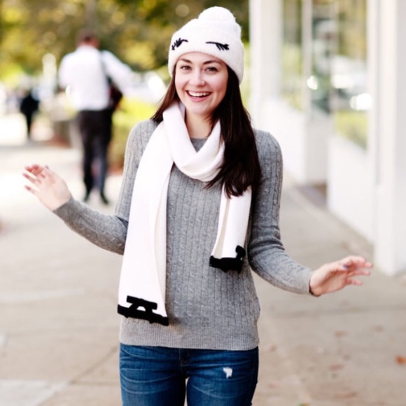Kate Spade Rose Dew/Black Contrast Bow Scarf - Picture 1 of 5