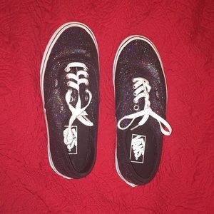 Holographic Black Glitter Vans