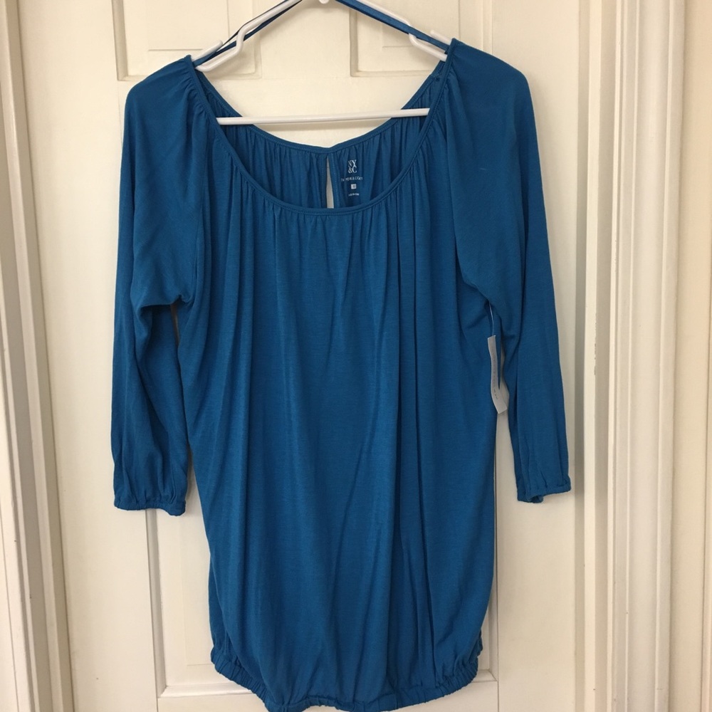 Teal lightweight 3/4 length top NY&Co