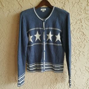 Christopher & Bank M blue cardigan white star