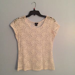 👚See through white lace T-shirt 👚