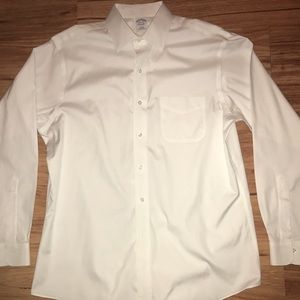 Brooks Brothers White Oxford Button Down Shirt Lrg