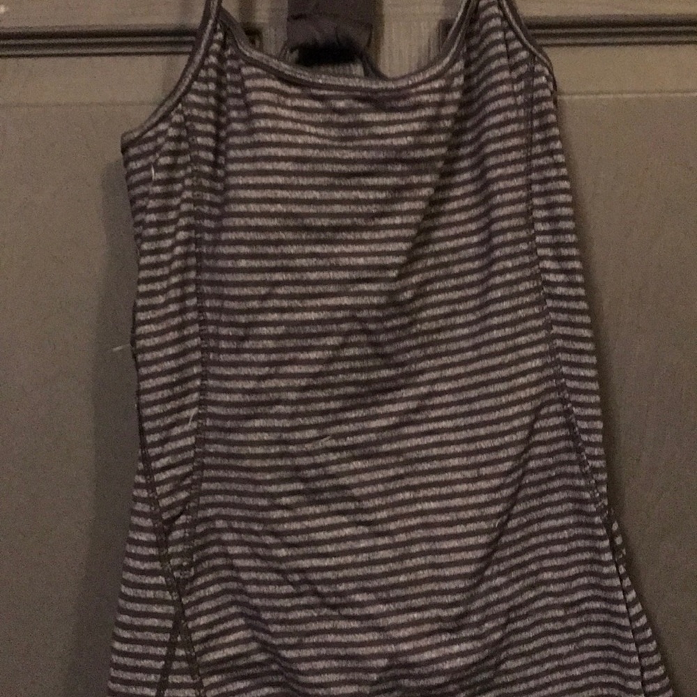NWOT black and gray stripe athletic top - Picture 2 of 3