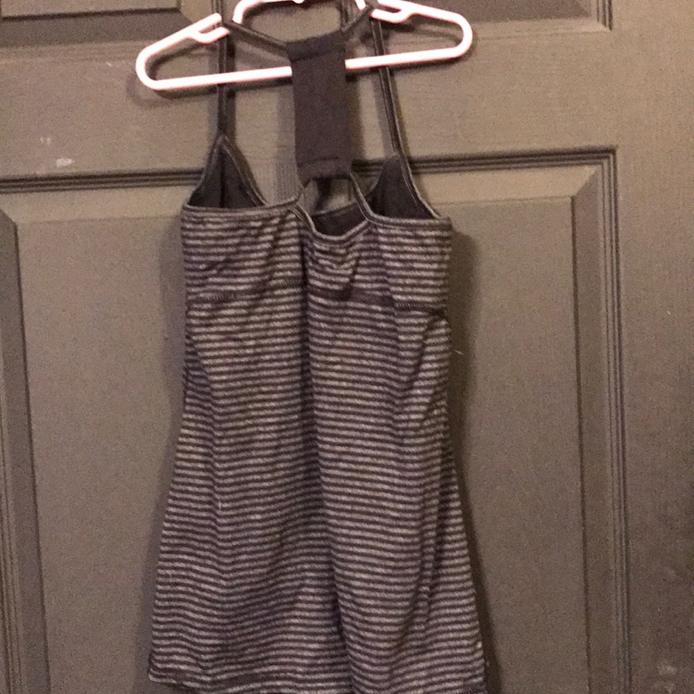 NWOT black and gray stripe athletic top - Picture 3 of 3