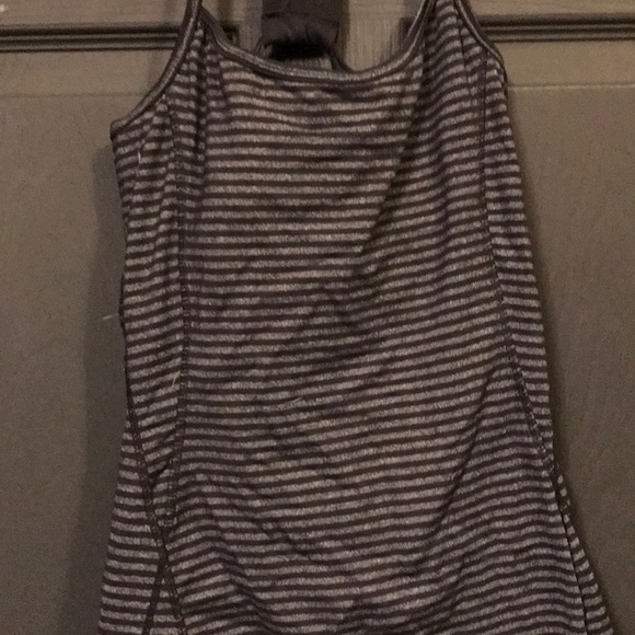 NWOT black and gray stripe athletic top - Picture 2 of 3
