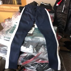 Pants - Track Pants - Navy w/ White Pants - Track Pants - Navy w/ White