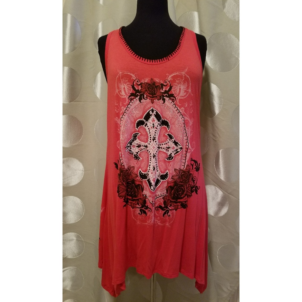 BRAND NEW!! Petrol Coral Rhinestone Detailed Dress