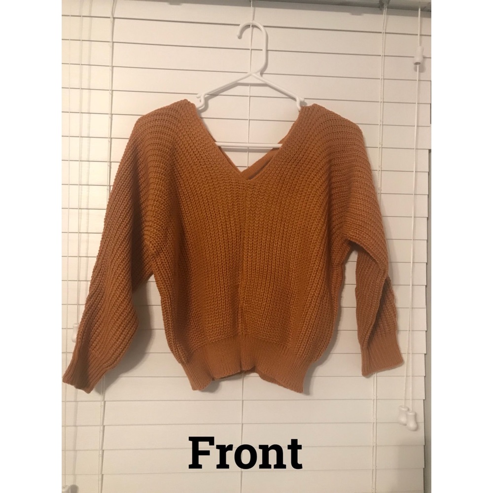 Cross back sweater