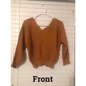 Cross back sweater