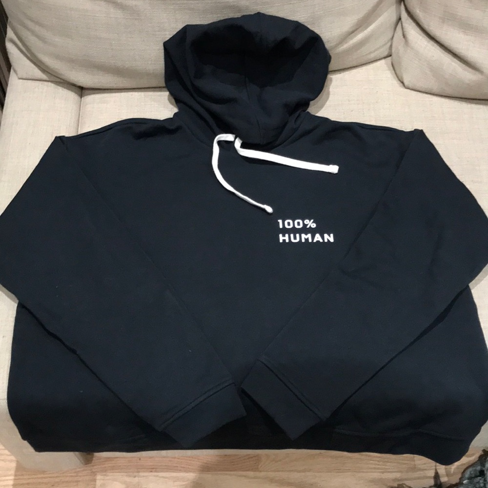 Everlane 100% Human black cropped sweatshirt