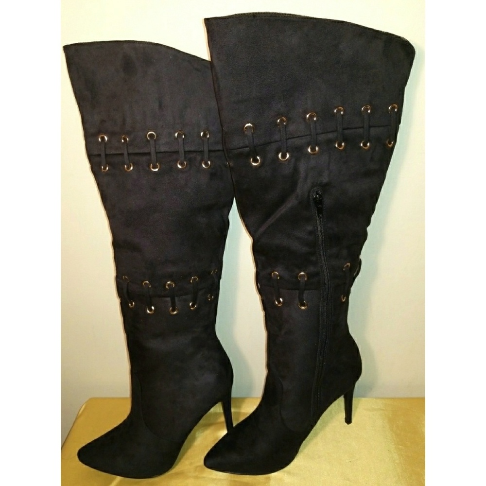 Black knee high boots