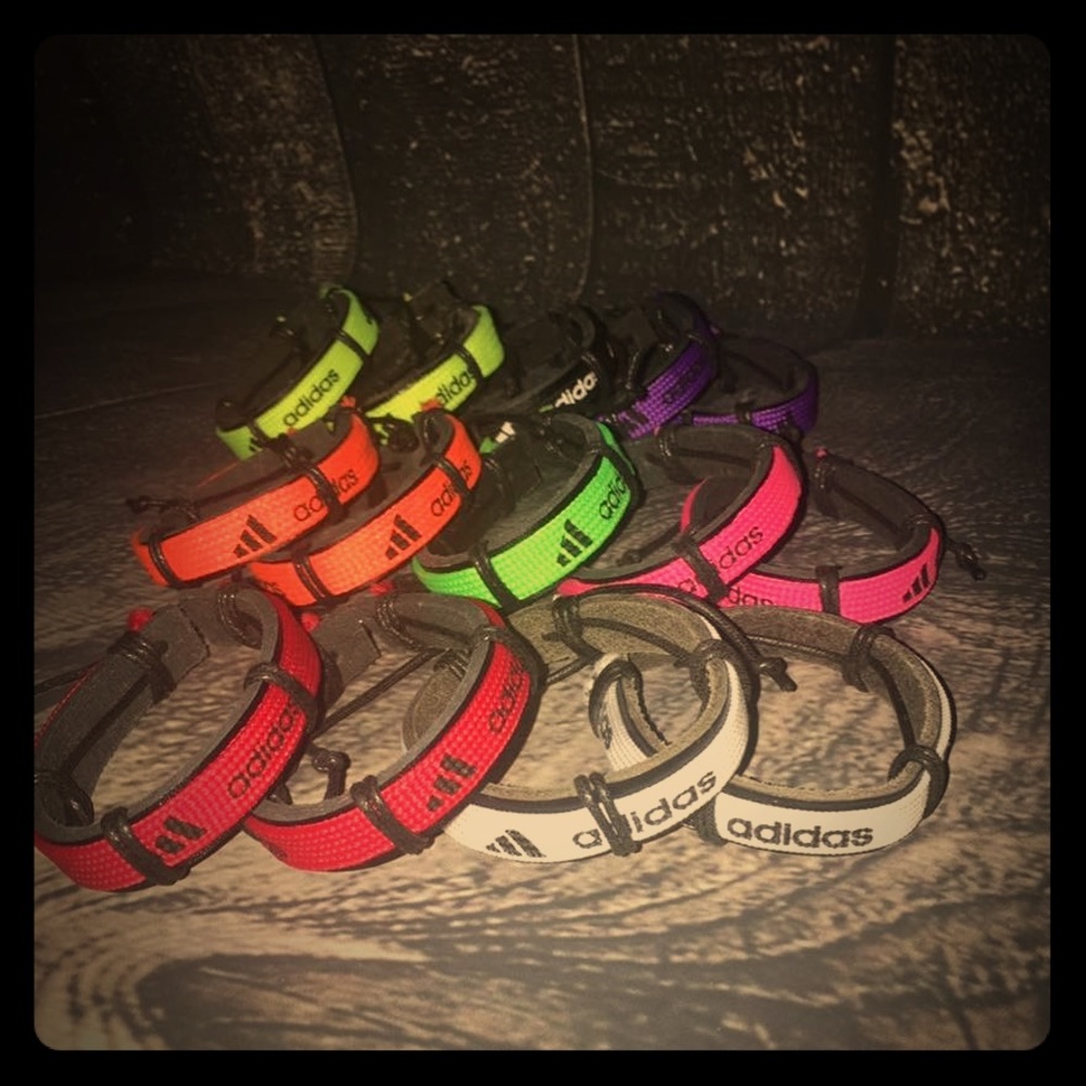 3 Adidas Leather wrap Adjustable bracelets
