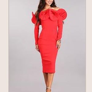 Ruffle Round Neck Dress