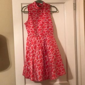 Festive mock neck a-line dress