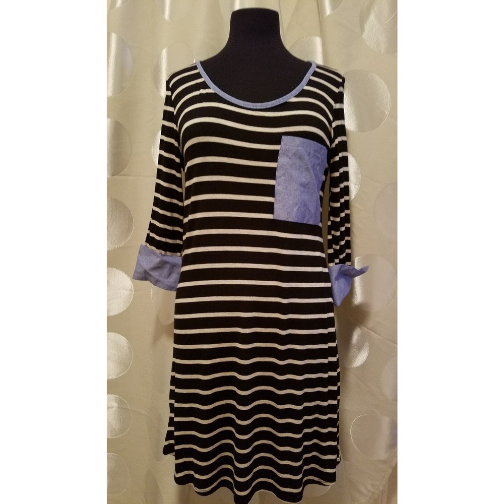 BRAND NEW!! Black 3/4 Sleeve Tunic Style Dress