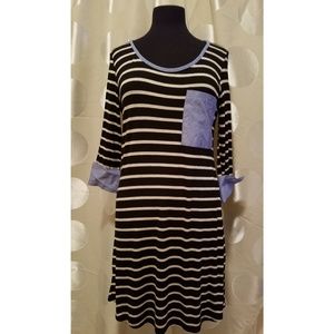 BRAND NEW!! Black 3/4 Sleeve Tunic Style Dress