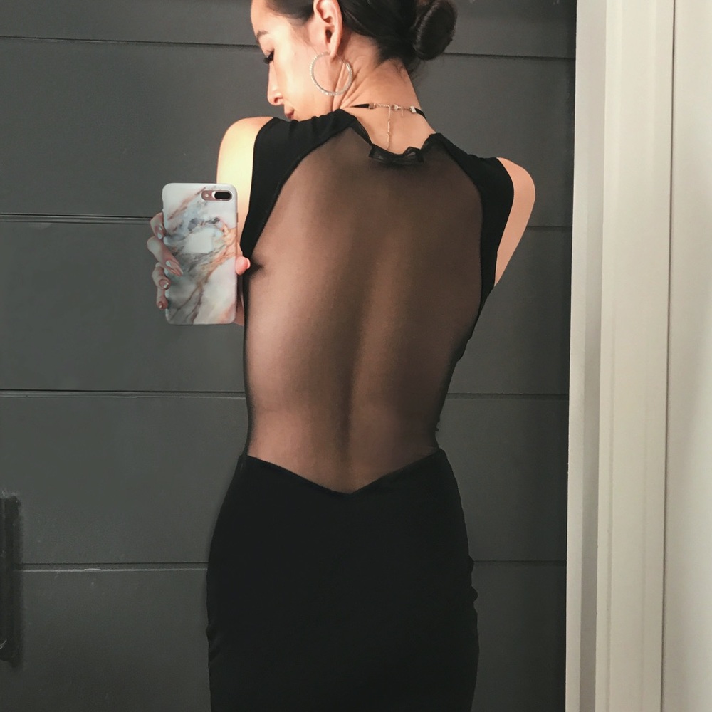 Elizabeth and James Mesh Insets Sleeveless Dress