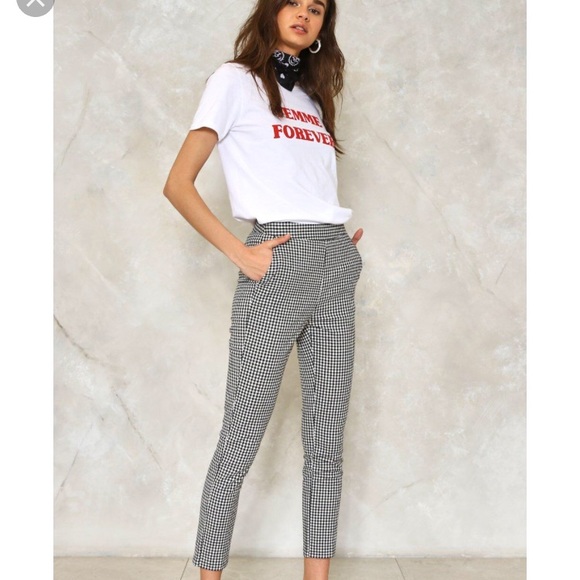 Nasty Gal Pants - Nasty Gal Make it Fair Gingham Pants