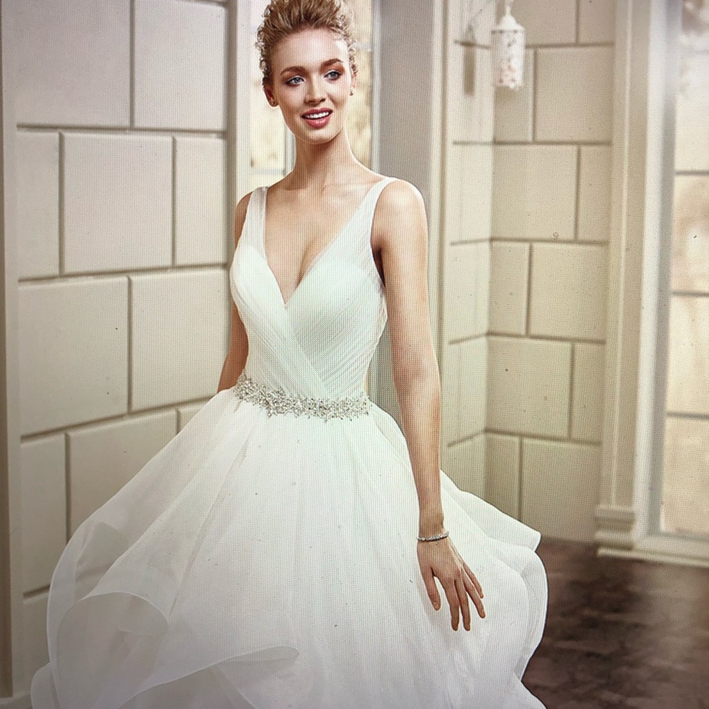 ORGANZA IVORY BRIDAL GOWN BY EDDIE K #AK150