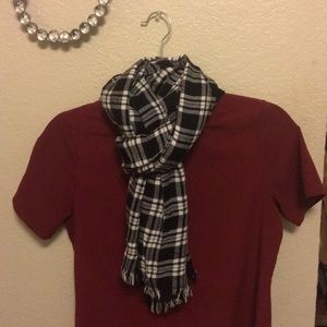 Dark wine red shirt.