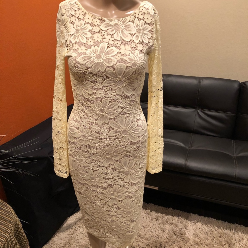 Cream lace dress